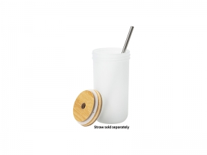 Sublimation Blanks 22oz/650ml Wide Mouth Mason Jar w/ Bamboo Lid