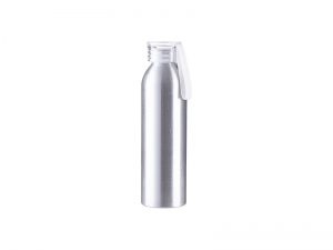 Sublimation Blanks 22oz/650ml Portable Sports Slim Aluminum bottle With Clear Cap(Silver)