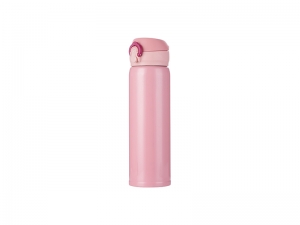 Sublimation 500ml/17oz Pop Lid Stainless Steel Bottle (Pink)