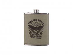 Sublimation 8oz Stainless Steel Hip Flask with PU Cover (Rawhide)