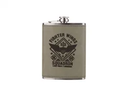 Laser Engravable Leather Stainless Steel Flasks - BestSub