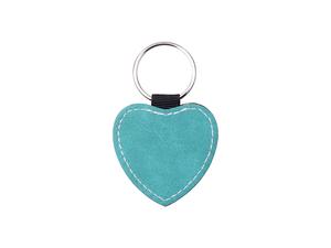 Sublimation PU Leather Key Chain (Green, Heart)