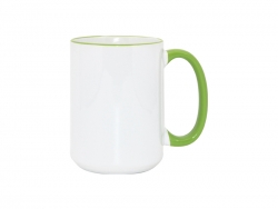Mug blanc MAX A+ 450 ml avec anse vert clair Sublimation Transfert Thermique
