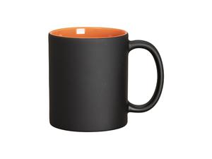 11oz Two-Tone Engravable Matte Black Mug (Orange)