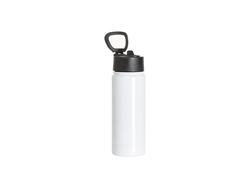 Garrafa de Água Inox 27oz/800ml com Canudo e Tampa Preta (Branco, uma capa)Quantidade mínima 2000uds