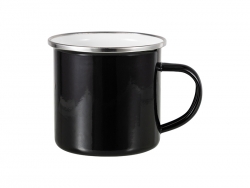 Taza Esmaltada Base Plana 12oz - Negro