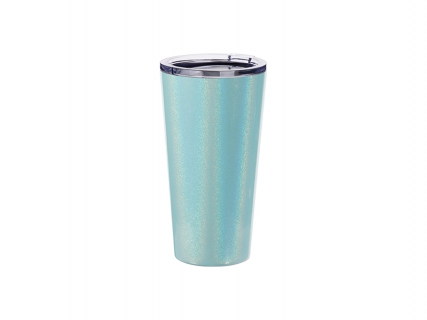 Sublimation 16oz/480ml Glitter Sparkling Stainless Steel Tumbler w/ Lid (Light Blue)