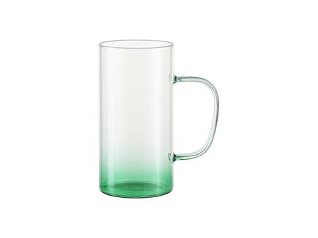 22oz/650m Glass Mug(Clear, Gradient Green)