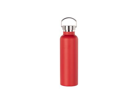 750ml/25oz Powder Coated Portable Lid Stainless Steel Bottle (Red)