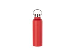 750ml/25oz Powder Coated Portable Lid Stainless Steel Bottle (Red)