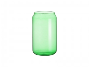 Sublimation Blanks 13oz/400ml Full Color Can Glass Mug with Straw (Green)