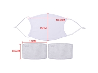 13*17.8cm Sublimation Face Mask with Filter(Full White)