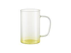 Caneca de Vidro 18oz/540ml (Transparente, Degradado Amarelo)