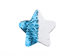 Adesivo Lentejoulas (Estrela, Azul Celeste com Branco)