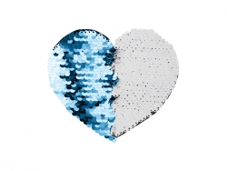 Adhesivo Lentejuelas (Corazón, Azul Celeste Con Blanco)