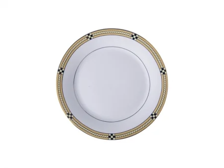 Sublimation Ceramic Plate with inner and Outer Edge Detail in Gold