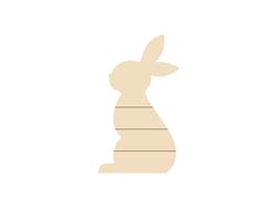 Tablero de madera en forma de conejo con rayas (21*38*1.5cm)