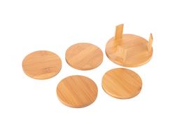 Conjunto de 4 posavasos redondos pequeños de bambú (φ9.5 cm)