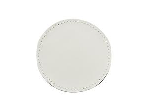 3&quot; White Round Sub PU Leather Patch with Velcro