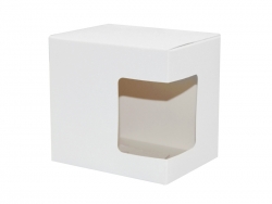 Boîte avec fenêtre pour mug 330 ml en carton et polyester Sublimation Transfert Thermique