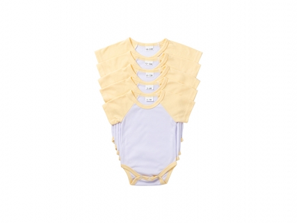 Sublimation Blanks Baby Onesie Short Sleeve Raglan (Yellow)