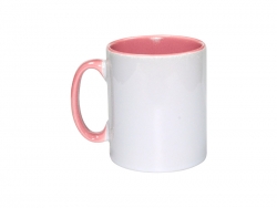 Mug 300 ml avec intérieur et anse rose Sublimation Transfert Thermique