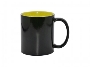 Sublimation 11oz Black Color Changing mug (Inner Yellow)