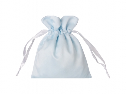 Sublimation Light Blue Satin Drawstring Bag(15*19cm)