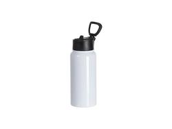 Garrafa de Água Inox 25oz/750ml com Bocal Largo e Tampa Portátil (Branco)Quantidade mínima 2000uds