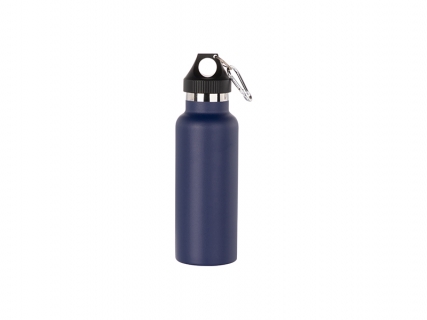 500ml/17oz Powder Coated Portable Lid Stainless Steel Bottle (Dark Blue)