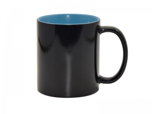 Sublimation 11oz Black Color Changing mug (Inner Light Blue)