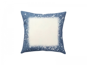 Sublimation Blanks Bleached Starry Linen Pillow Cover (Faux Denim, 45*45cm)