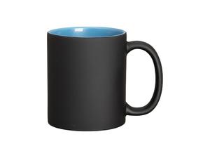11oz Two-Tone Engravable Matte Black Mug (Blue)