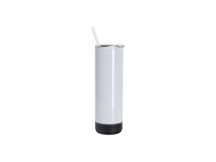 Sublimation Blanks 20oz/600ml White Stainless Steel Tumbler with Black Bluetooth Speaker