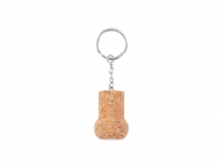 Engraving Blanks Cork Keychain w/ Magnet(Round Bottle Shape)