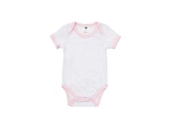 Mono Bebé Manga Corta Talla M (Borde rosa,3-6M)