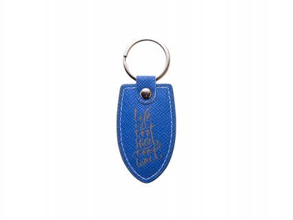 Llavero Cuero PU para grabado a láser (Escudo, Azul)