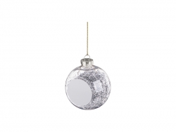 Sublimation 8cm Plastic Christmas Ball Ornament w/ Silver String (Clear)