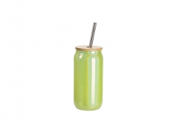 Vaso de Cristal en Forma de lata Efecto Brillante 18oz/550ml (Verde)