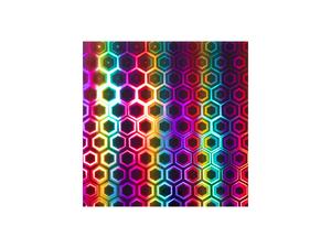 Adhesive Holographic Rainbow Vinyl(Hexagon Pattern, 12in*12 in)