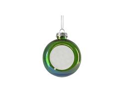 Enfeite de bola de Natal em plástico holográfico de 8 cm sem encaixe (transparente, verde)Quantidade mínima: 2000 peças