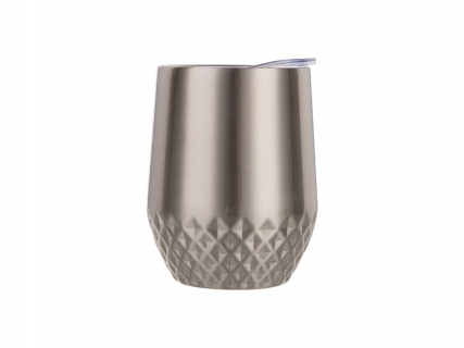 Vaso Vino Acero Inoxidable 12oz con Tapa Deslizante (Plateado)