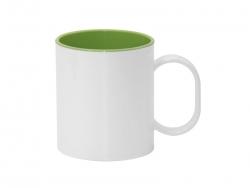 Mug plastique 330 ml intérieur vert avec boîte Sublimation Transfert Thermique