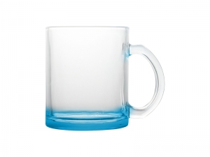 11oz Sublimation Blanks Clear Glass Mugs(Light Blue Bottom)
