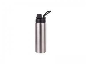 Sublimation 25oz/750ml Stainless Steel Flask w/ Portable Lid (Silver) MOQ:3000