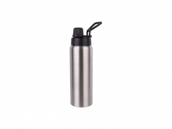 Sublimation 25oz/750ml Stainless Steel Flask w/ Portable Lid (Silver) MOQ:3000