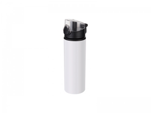 Sublimation 750ml Alu water bottle with Clear cap (White) MOQ: 2000