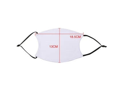 Sublimation Adult Face Mask (Full White) with Black Strap