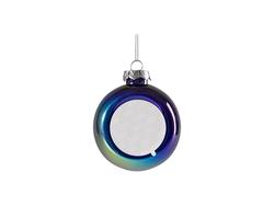 Adorno de bola de Navidad holográfica de plástico de 8 cm sin insert (transparente, azul)Cantidad mínima: 2000uds