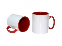 Mug 300 ml avec intérieur et anse rouge Sublimation Transfert Thermique